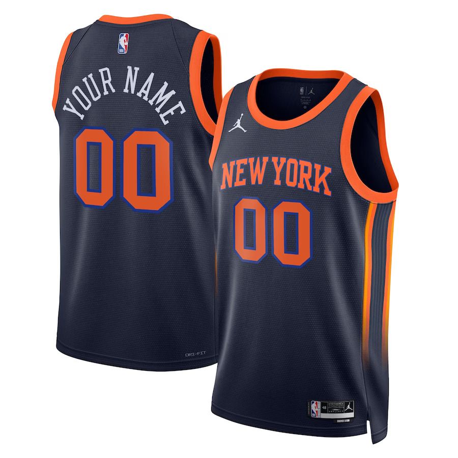 Men New York Knicks Jordan Brand Navy 2022-23 Swingman Custom NBA Jersey
